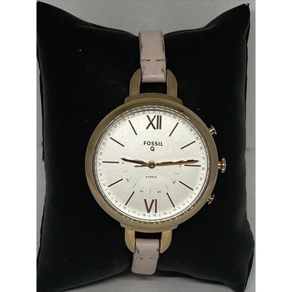 Fossil Q FTW5023 Womens Annette Pink Leather Analog Dial Hybrid Smartwatch CM631 - Picture 3 of 12